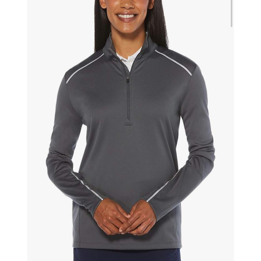 Callaway Women's Water Repellent 1/4-Zip Jacket, Iron Gate, X Large gray